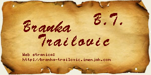 Branka Trailović vizit kartica